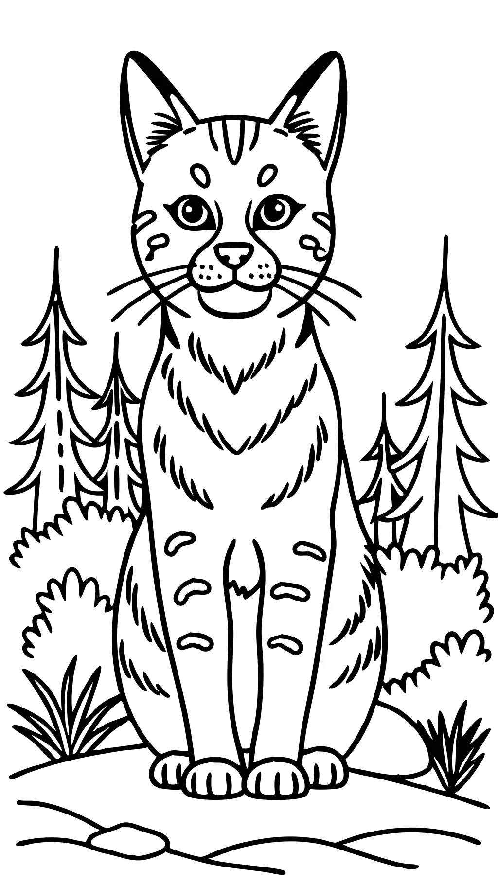 une pages à colorier faciles une image de couleur d’un lynx roux